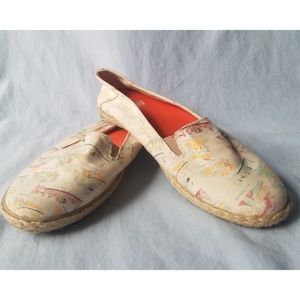 Beach Print Surf Slider Slip Ons